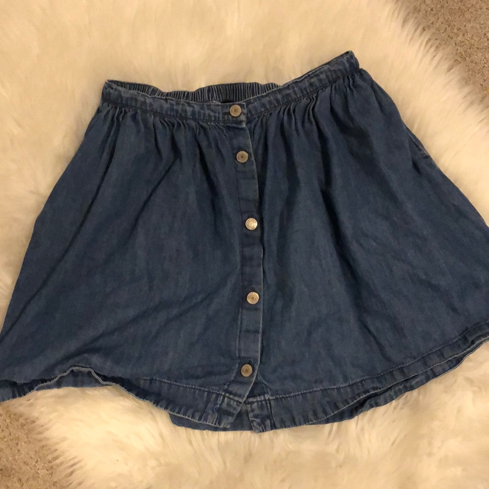 GAP Blue Denim Button-Front Skirt